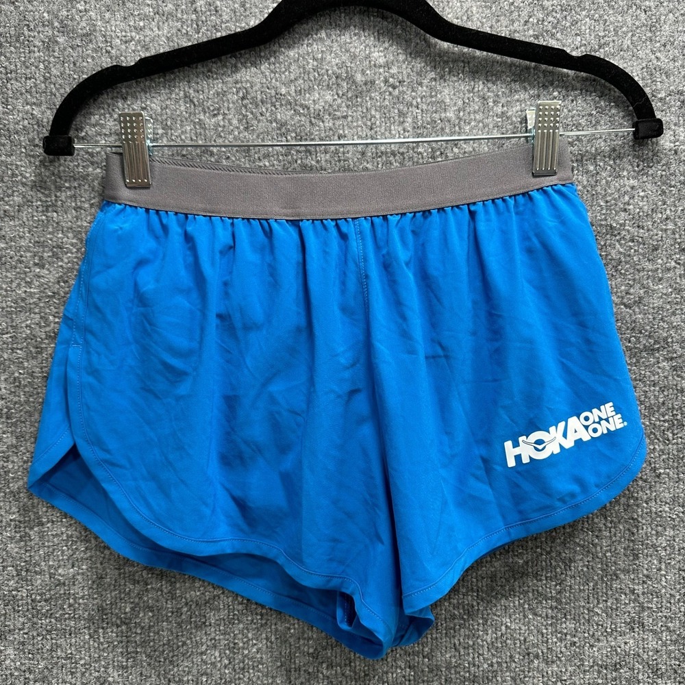 Rabbit x Hoka One One Womens Blue Running Shorts Size Small Athletic Split Leg